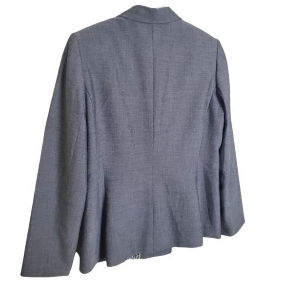 TAHARI Womens Blazer SZ 10 Gray Double Breasted Animal Lined Academia Office - Picture 10 of 11